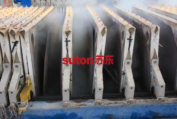 Shandong-klanten gebruiken Sudong Quick-pull-diafragmafilterpers voor biochemische slibbehandeling
